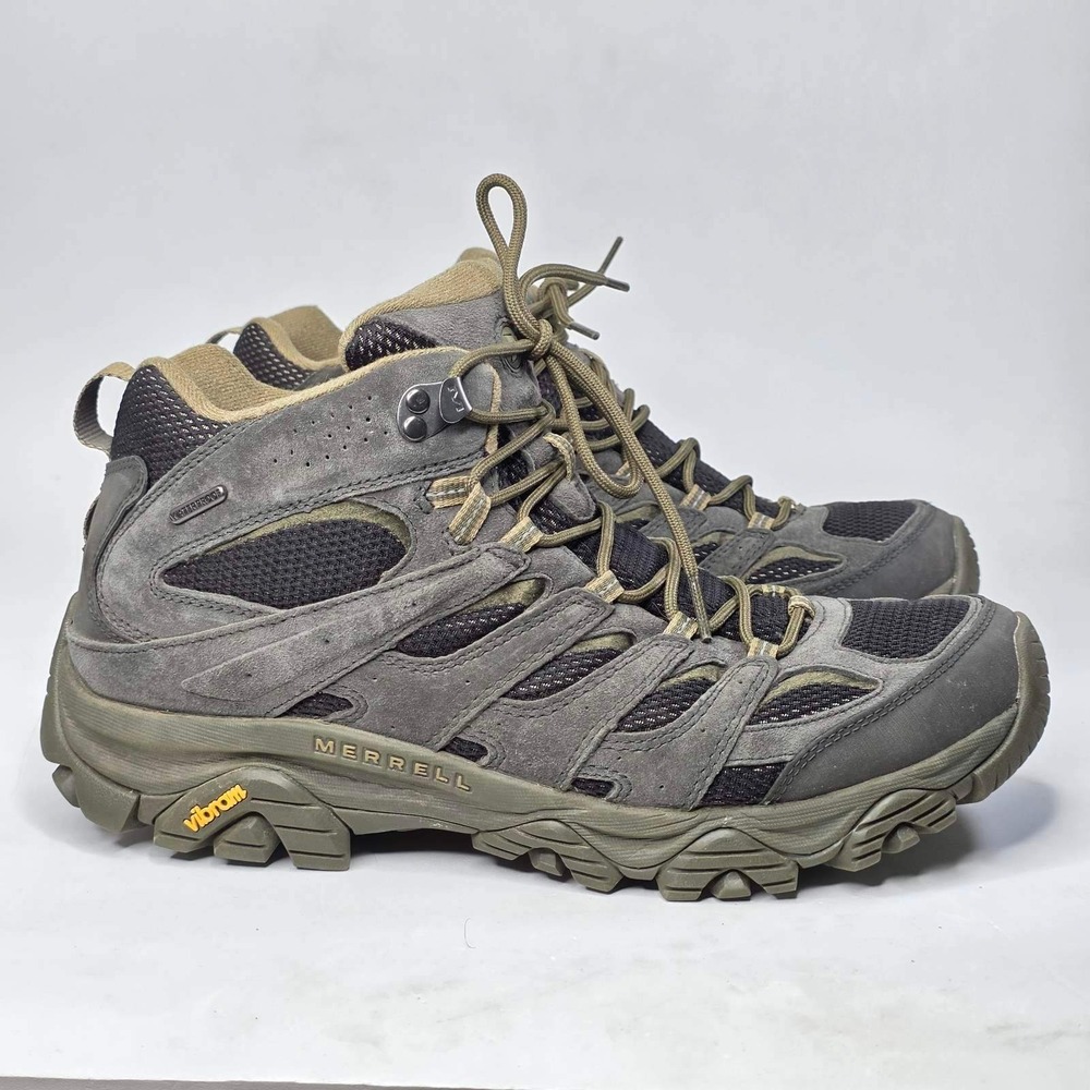 Merrell Moab 3 Mid Waterproof Hiking Boots Men's Size 12 Beluga Gray Shoes